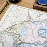 Switzerland, original map printed in 1879.