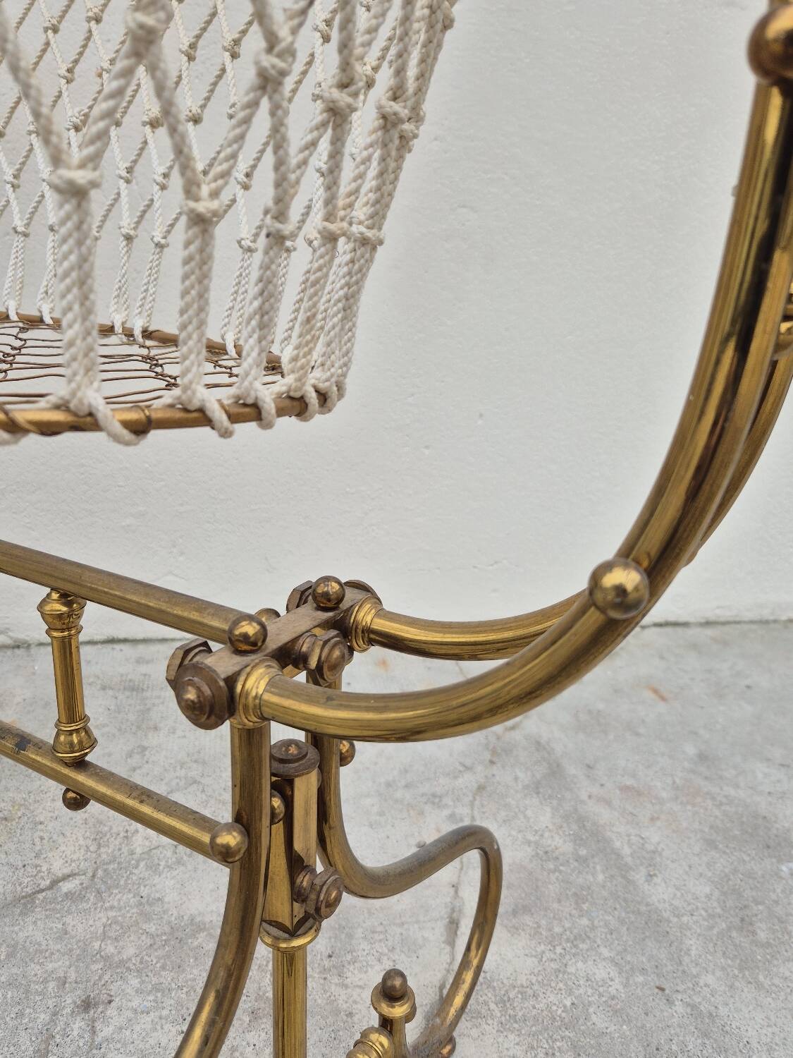 19th century brass rocking cradle from a castle