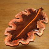 Coupe à fruit céramique de vallauris en forme de feuille (45 x 25 cm)