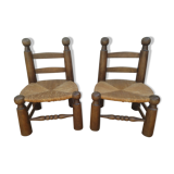 Pair of low mulched chairs