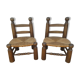 Pair of low mulched chairs