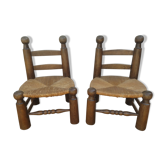 Pair of low mulched chairs