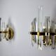 Pair of Venini glass wall lamps, Italy, 1970