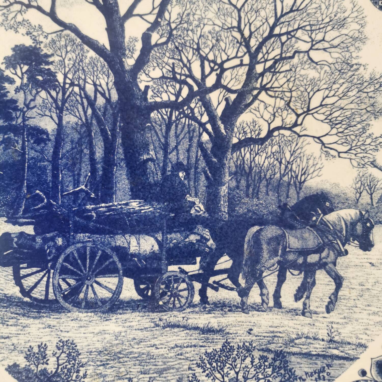 Large vintage dish, Delfts Blauw