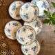 Set of 10 antique flat plates in ironstone, Royat from Sarreguemines.