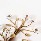 Monumental Bagues style crystal and gilt sconces by Banci Firenze