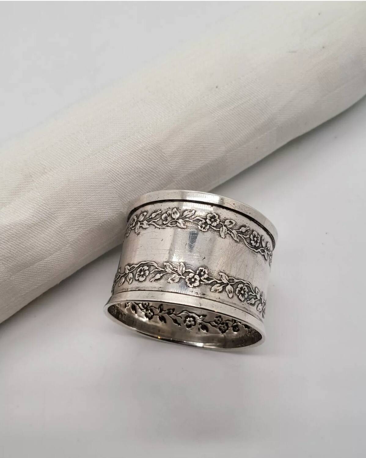 Antique Silver Napkin Ring with Minerva Hallmark