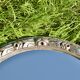 Old large oval wall mirror in silver painted wood - 1950s