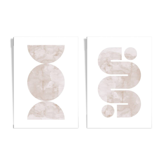 2 geometric art prints. (42x59.4cm)