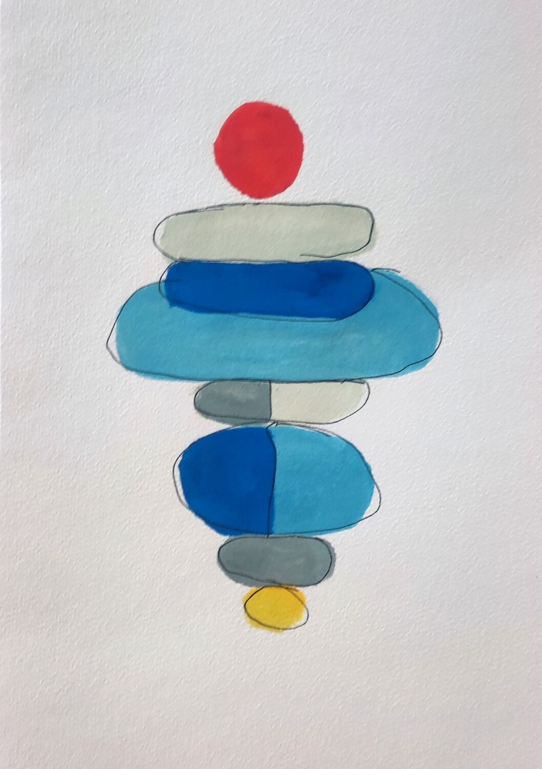 Geometric painting on paper