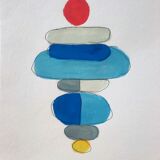 Geometric painting on paper