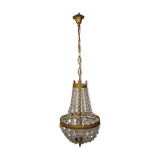 Balloon chandelier with glasses and bronze pampilles