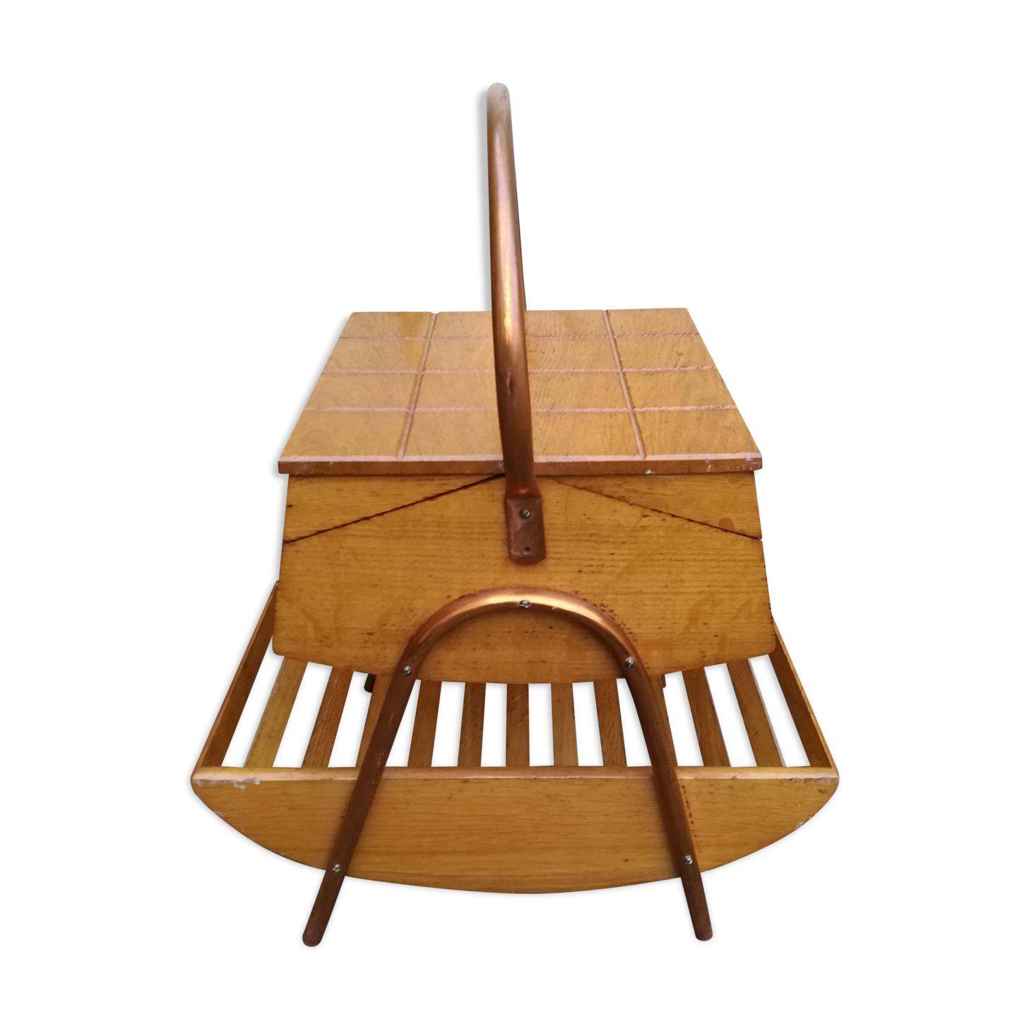 Oak and brass 50s knit worker