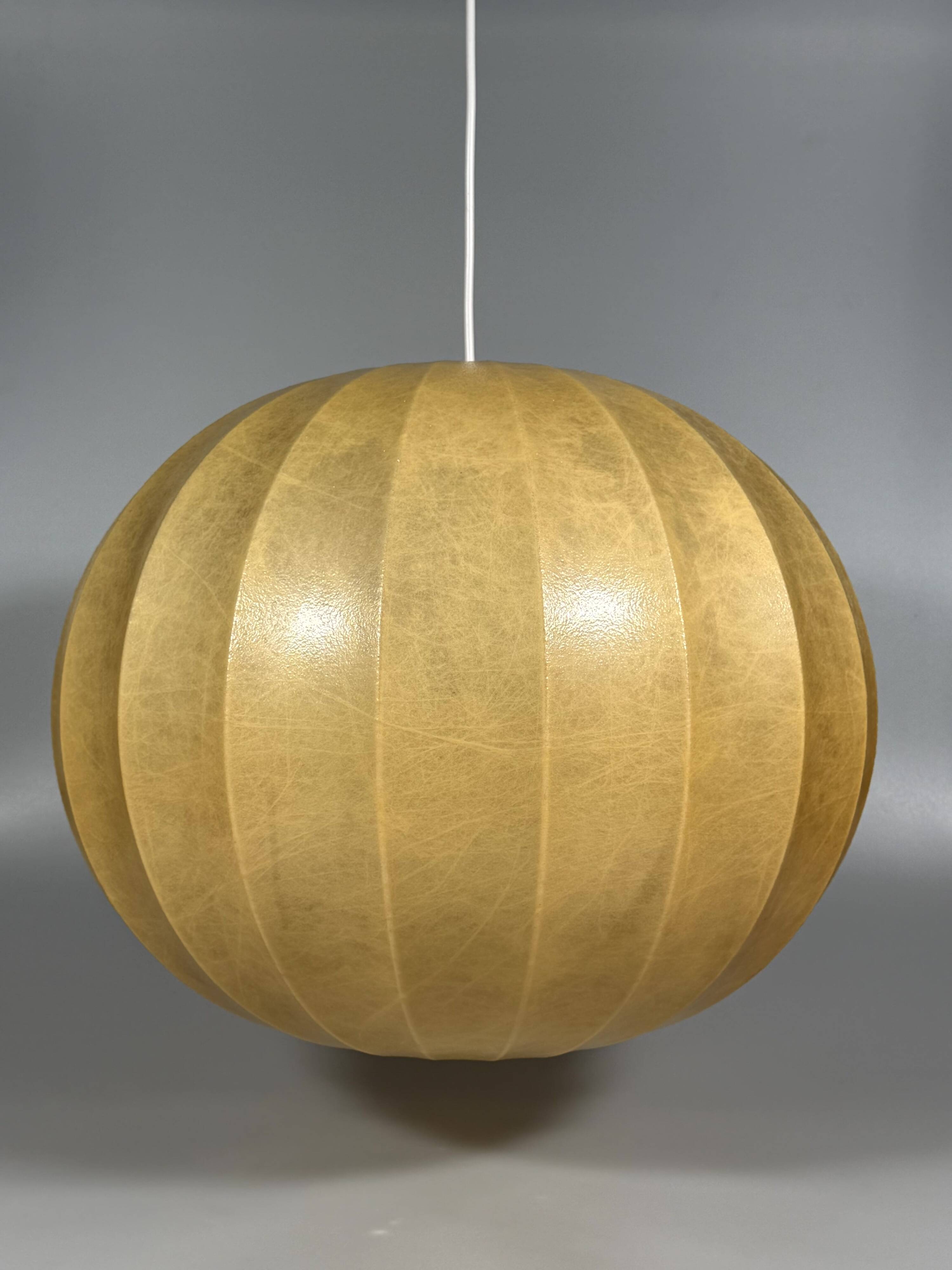 1960s 1970s Cocoon Ceiling Lamp Globe Lamp "Moon" by Goldkant Leuchten