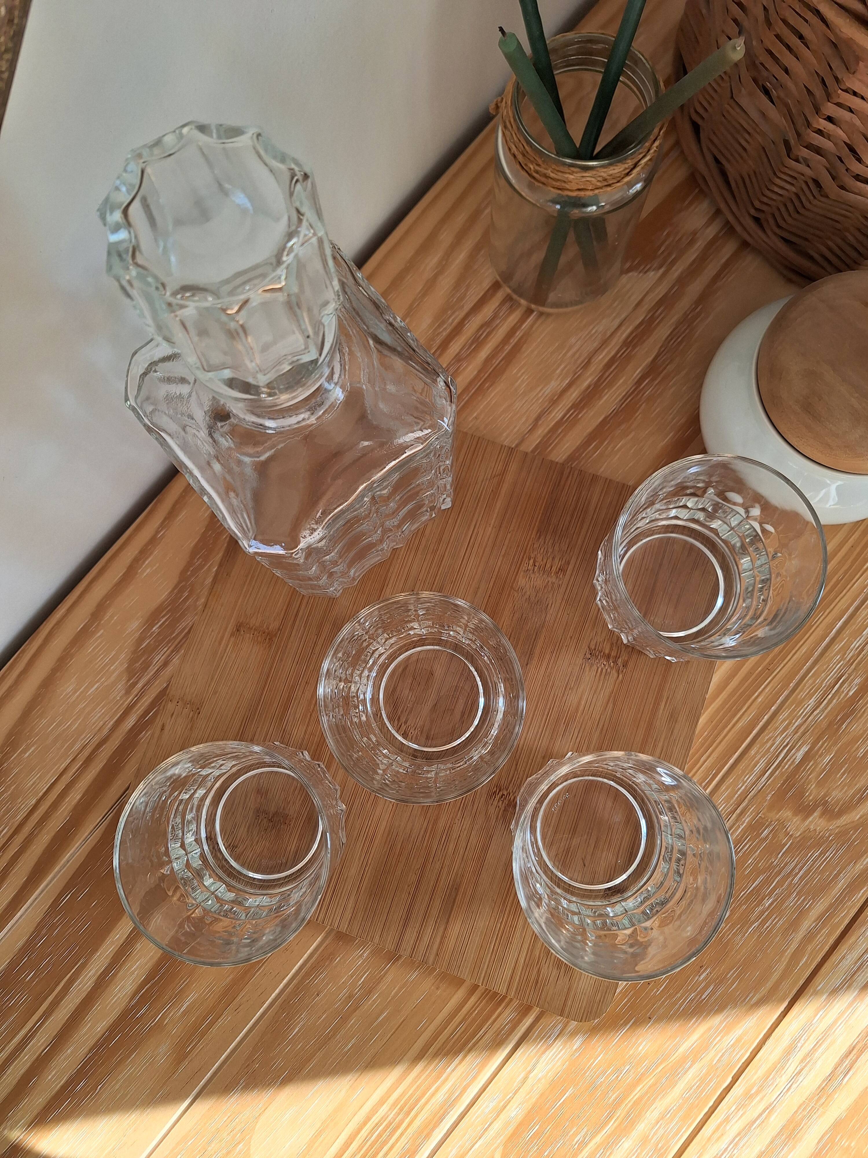 Vintage whiskey decanter and glasses