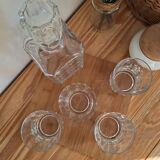 Vintage whiskey decanter and glasses