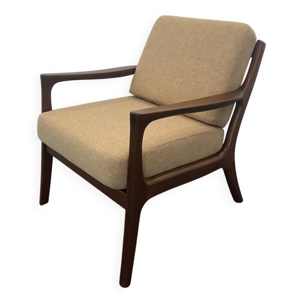Chaise longue vintage en teck, Danemark, années 1960.