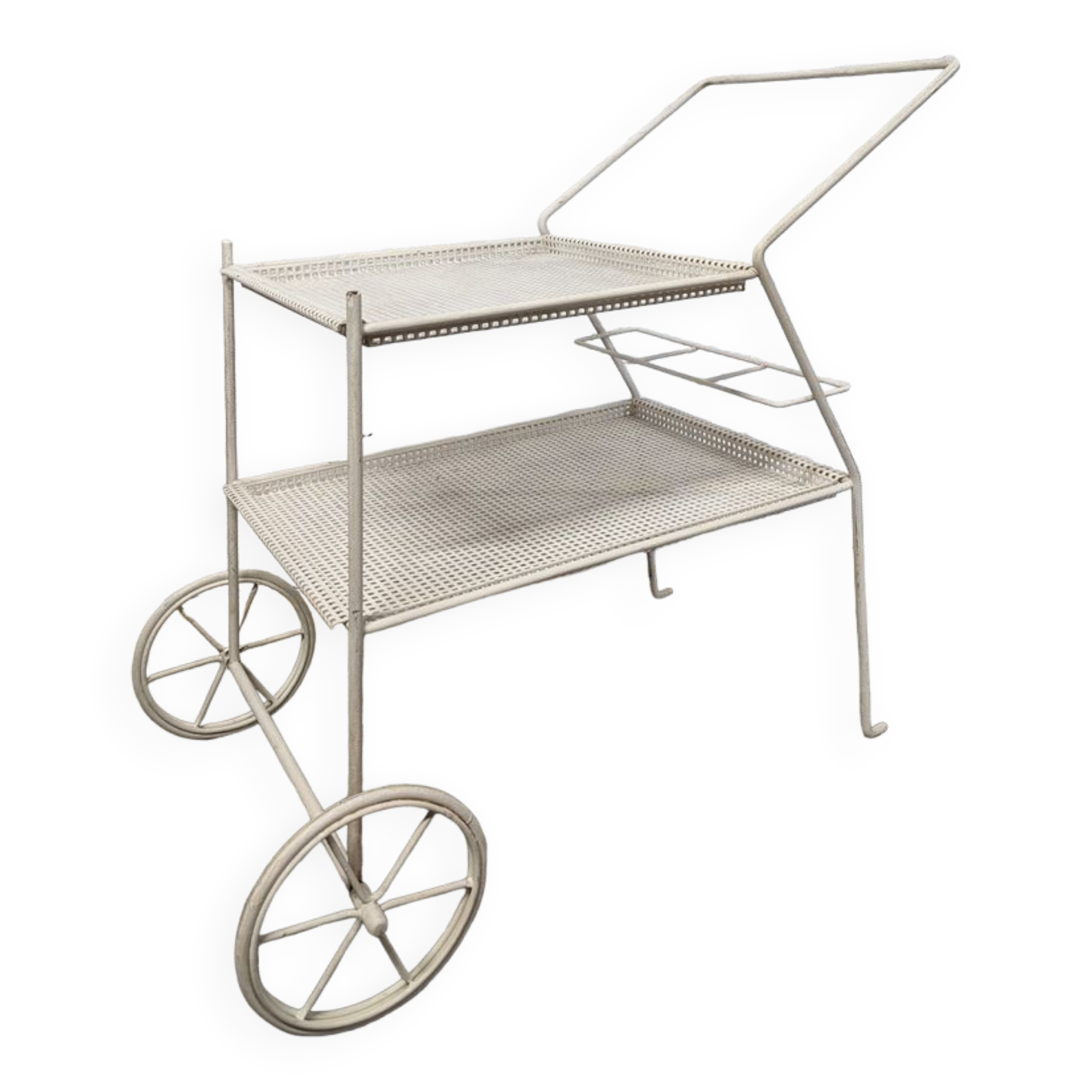 Perforated metal service trolley