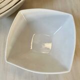 Set of 6 square white porcelain ramekin bowls