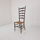 Mid Century High Back Chiavari Ladder Chair, Italy 1950's