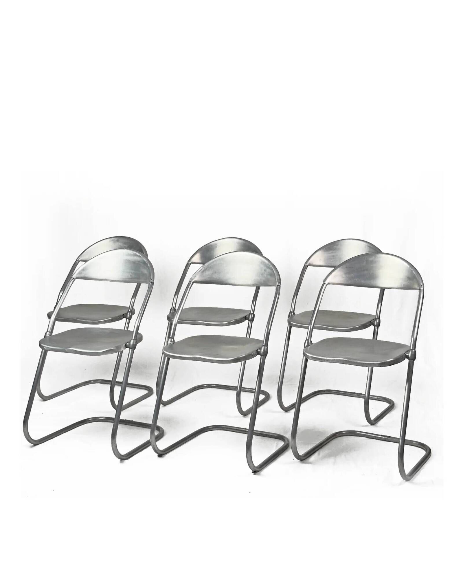 Vintage aluminium cantilever chairs, set of 6 – made in England, 1950s