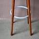 Vintage 60s bar stool in blue lacquered wood and metal.
