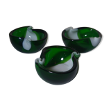 Series of three vacuum-pocket in early 1970s murano glass