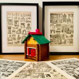 Lithographie gravure sur l'architecture de 1928