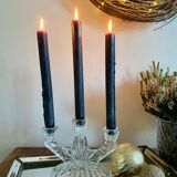 3-spoke glass candle holder