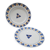 Pair of indigo and saffron flat plates