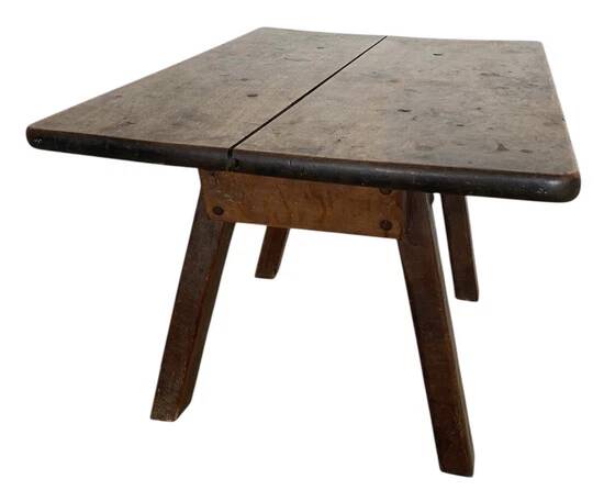 Antique brutalist coffee table in solid wood