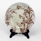 8 assiettes à dessert Terre de fer sépia modèle Flore Jules Vieillard Bordeaux XIX
