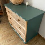 Commode bois et cannage
