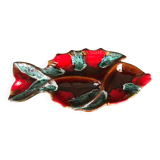 Vallauris compartmentalized dish fish shape polychrome ceramic 47 cm