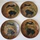 Set of 4 prehistoric rock plates Vallauris Vintage Diameter 20.