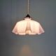 Art Deco suspension in pleated mauve opaline, 1920-30.