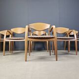 Fauteuils espagnols vintage en bois, lot de 6, années 1990