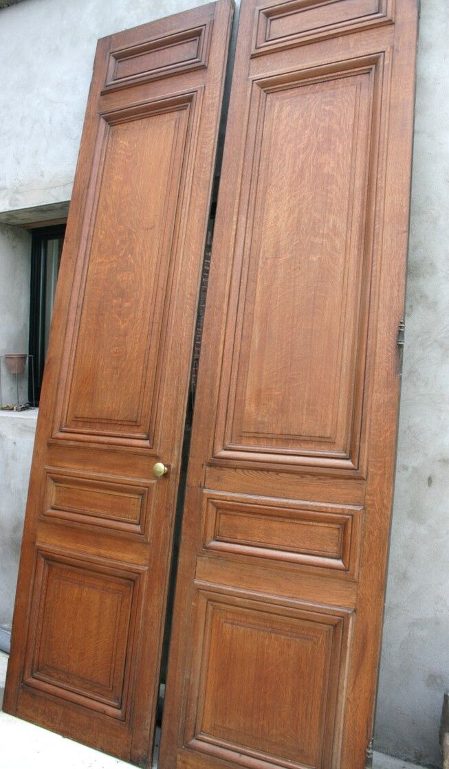 Double porte ancienne en chêne 2,89 m
