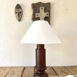 Wooden lamp, fabric cable 2M, cotton shade