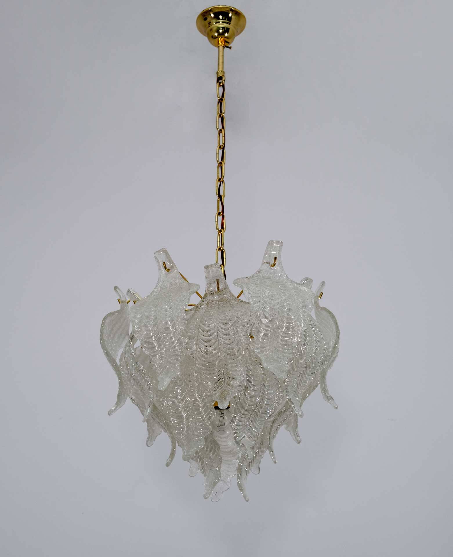Lustre Mazzega en verre de Murano moderne du milieu du siècle, années 1970