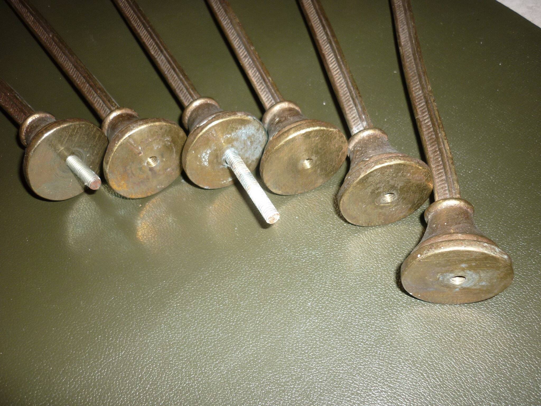 Pairs of 2 old brass tieback hooks