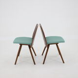1960s set of four frantisek jirak dining chairs, czechoslovakia