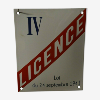 Plaque émaillée licence IV