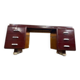Bureau vintage en métal bordeaux Ahrend / Bureau Oda Prominent