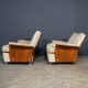 Vintage 20th century cream velvet "tulip" seating suite by km wilkins c1970