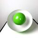 Green flowerpot hanging lamp by Verner Panton