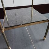 Black marble and brass stool