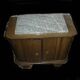 Oak and marble bedside table