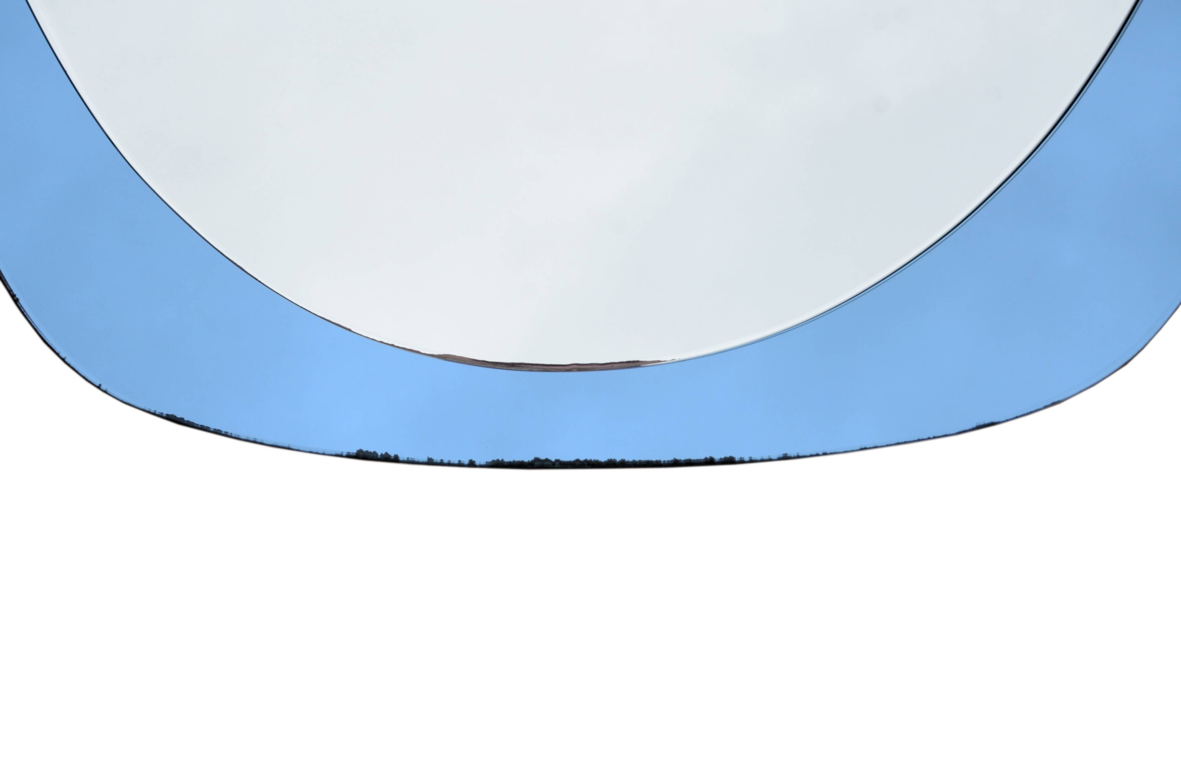 Blue mirror attributed to Fontana Arte, 1970