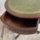 Antique Mahogany and Leather Side Table on Casters
